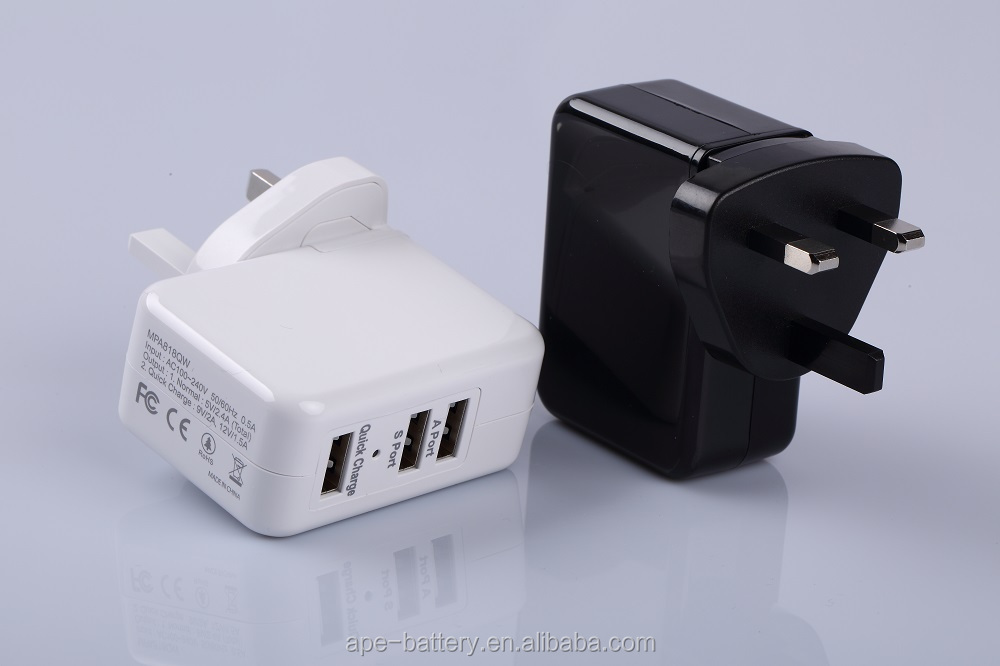 3ポートusbトラベルチャージャーを持つクアルコム2.05v/2.1a急速充電、 9v/2a、 12v/1.5a仕入れ・メーカー・工場