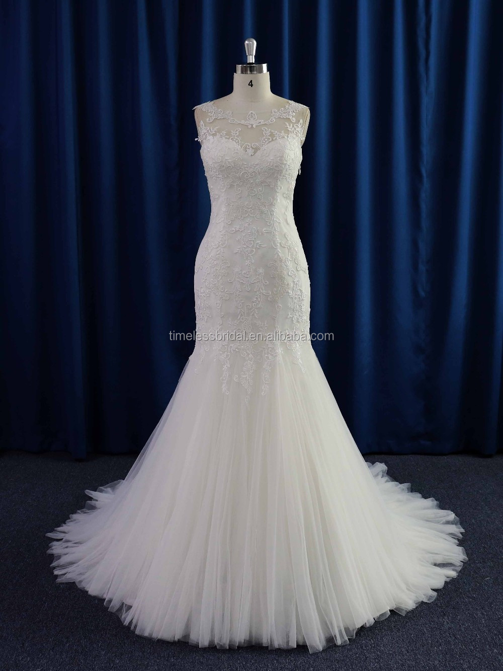 Hot Sale Sheer Lace Top Spanish Designer Mermaid Wholesale Wedding