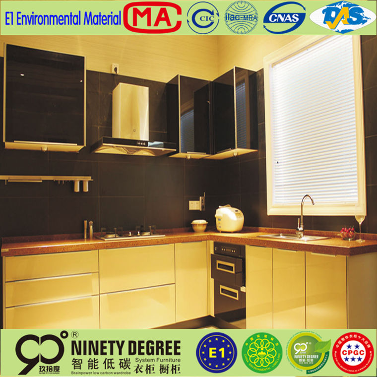 with nice price saffron kitchen cupboard design with glass doors,China