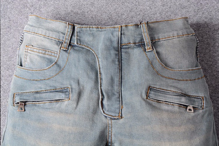 ファッションヨーロッパスタイル男性高品質ヴァンテージバイカージーンズショーツ卸売中国デニムバイカージーンズストレートハーフパンツ仕入れ・メーカー・工場