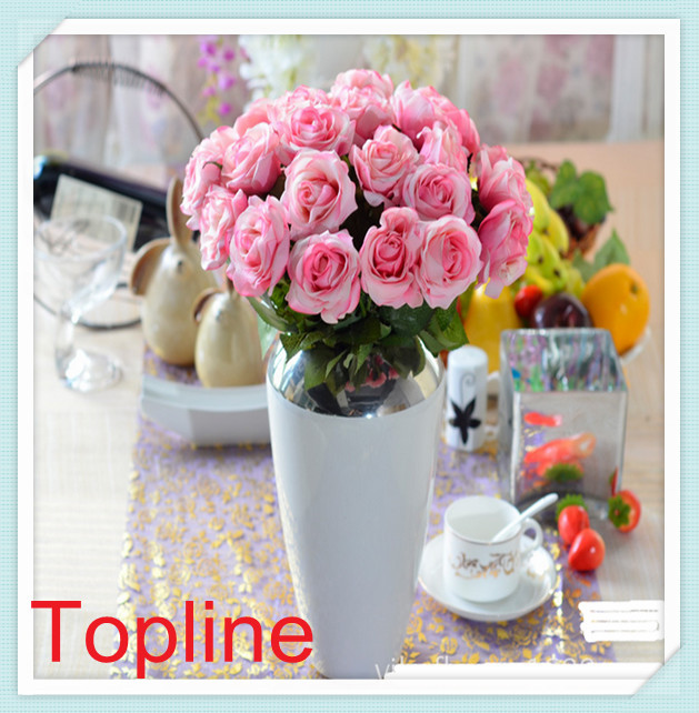 安い花束リアルタッチ造花のバラ結婚式の装飾のための仕入れ・メーカー・工場