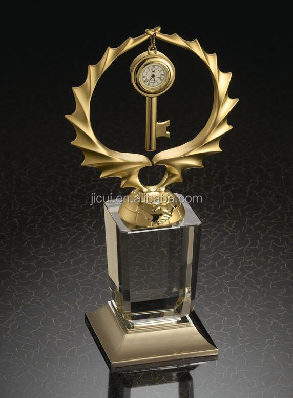 Unique Design Crystal Metal Golden Key Awards Trophies Buy Crystal