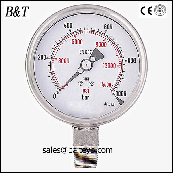 63ミリメートルs0-700bar/0-10000psiステンレス鋼の液体充填圧力計wika問屋・仕入れ・卸・卸売り