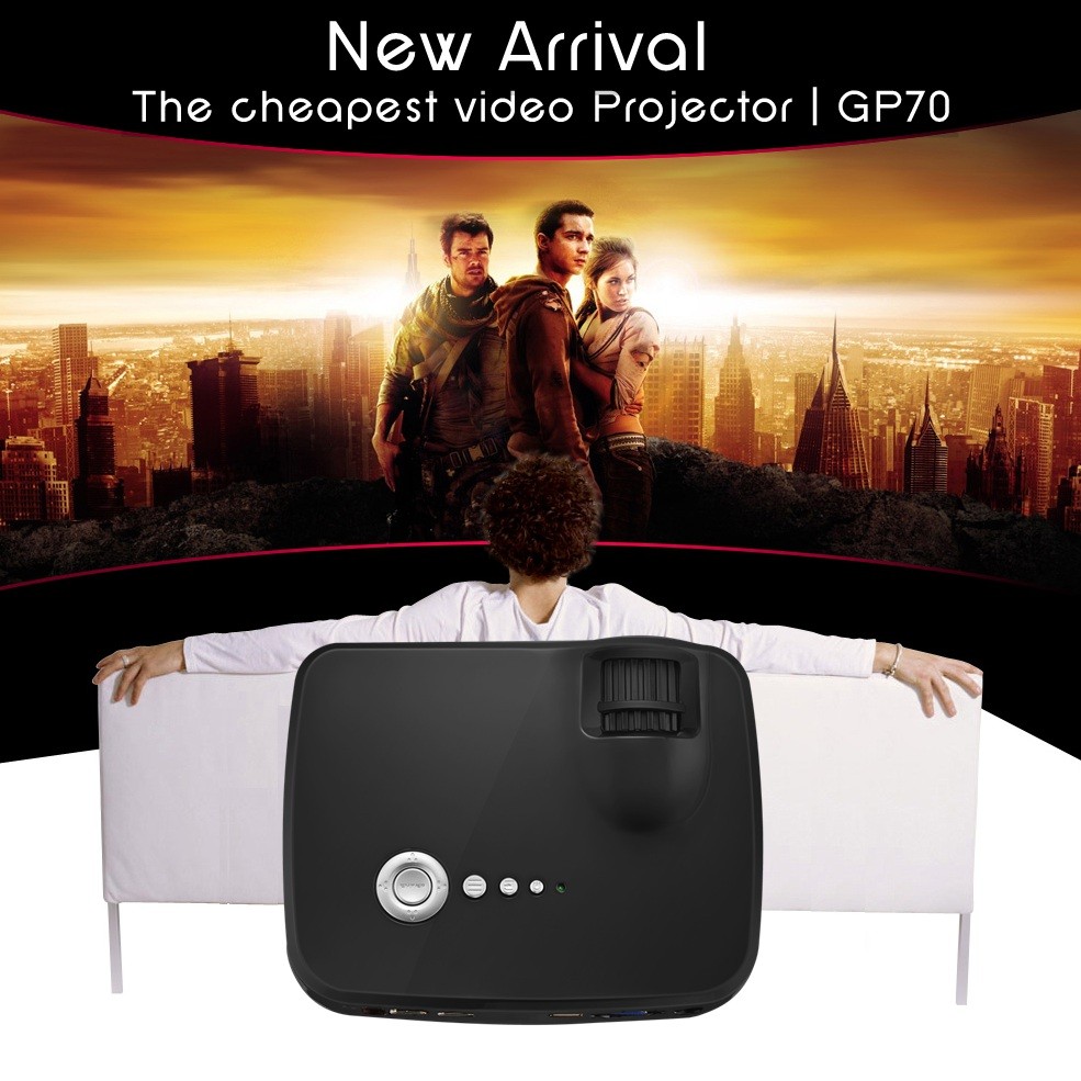 simplebeamer GP70 Portable mini led projector 1200 lumens,support 1080P for home theater by double HDMI