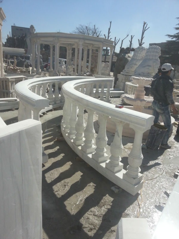 Construcción balaustrada con flores tallas para escaleras ... Escalera decoración Marmol