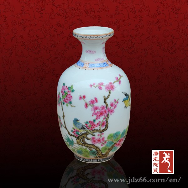 Home Decoration Handpainted Flower Vase Painting Designs Porcelain