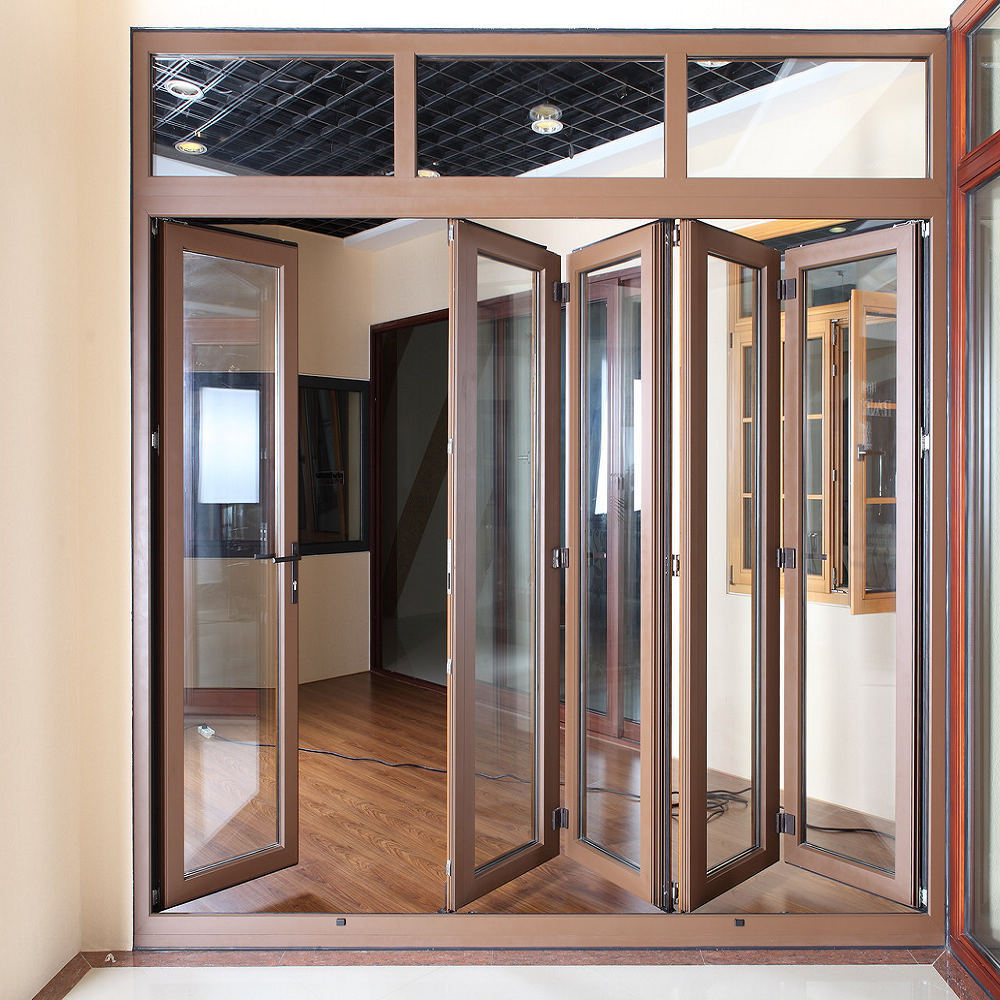 黄金のサプライヤー3年間に中国経済室内装飾外装断熱ガラスアルミ折れ戸二つに折り畳めるドアの価格 問屋・仕入れ・卸・卸売り