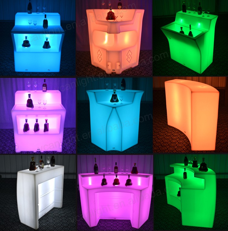 Waterproof Pe Plastic Outdoor Rgb 16 Colors Change Led Light Bar Table