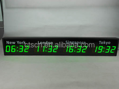最高の販売led世界の時間の壁時計デジタルマルチゾーン世界時計問屋・仕入れ・卸・卸売り