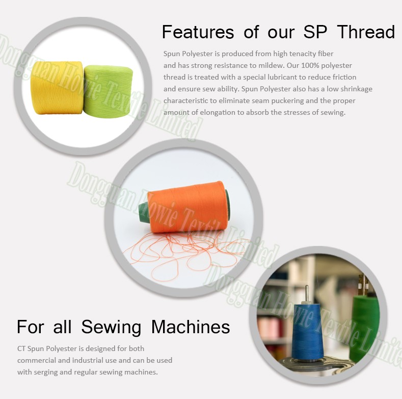 Coloursロールミシン糸100%スパンポリエステルミシン糸メーカー工業用ミシン糸仕入れ・メーカー・工場