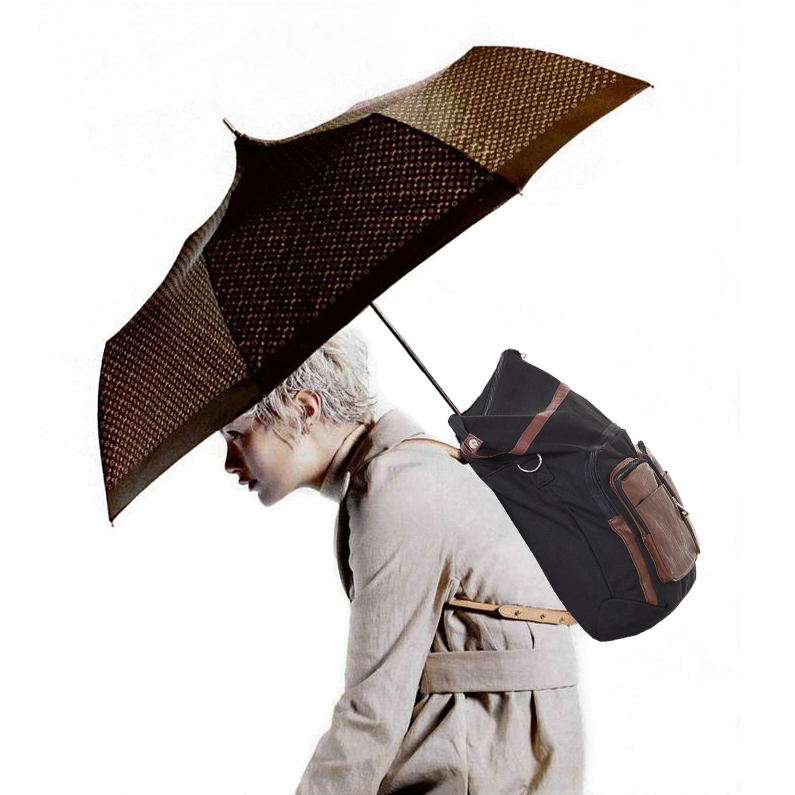 holder umbrella backpack bag, shoulder swing hand free rain