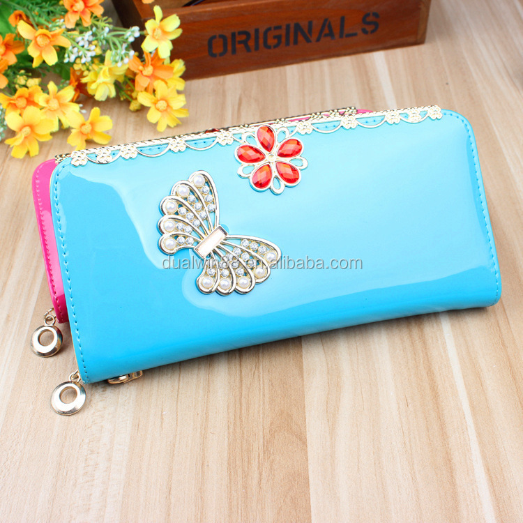蝶2015手の財布、 シニーpu女性財布、 ジップウォレット仕入れ・メーカー・工場