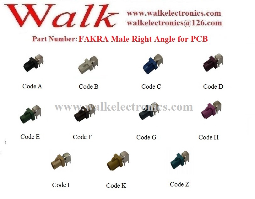 fakraコネクタオス直角pcbマウント用、 アンテナケーブルコネクタ、 fakraコネクタpcb、 rfコネクタ仕入れ・メーカー・工場