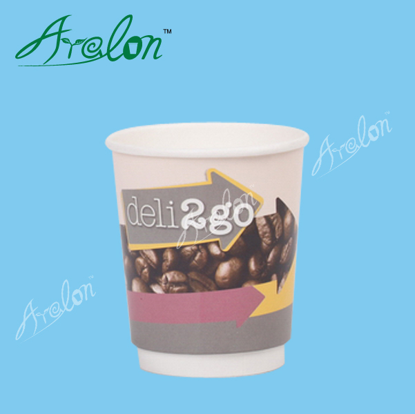 disposable custom printed 12oz double wall paper cups for hot coffee