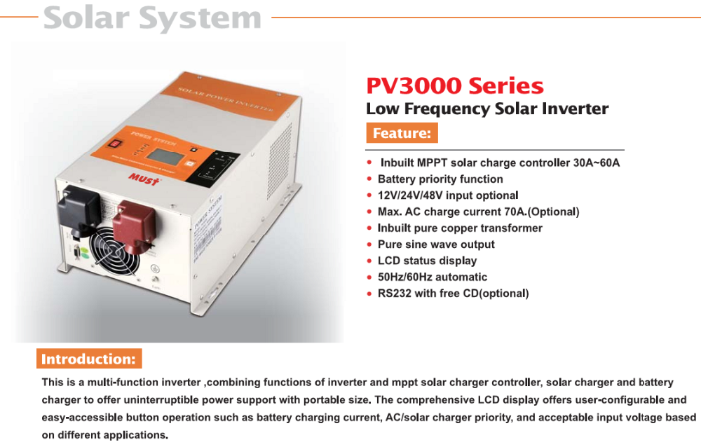 Pure Sine Wave Solar Inverter 7kw Solar Power System Hs Code Buy