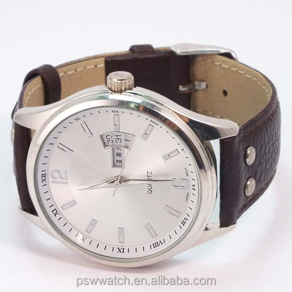 Couple design 3 atm water resistant watch leather trend design quartz watch stainless steel back watch man