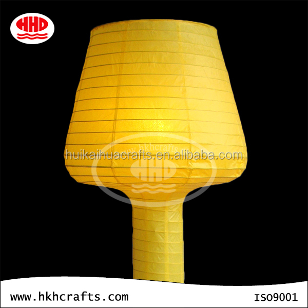 Yellow handmade paper table lamps