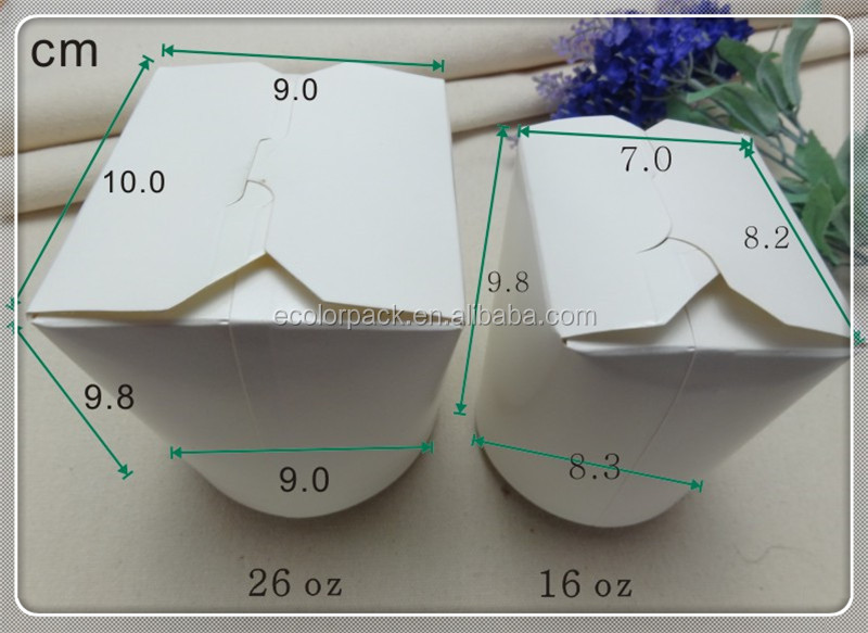 Real price/ in store - Custom size and printing 16 oz paper noodle box doner box