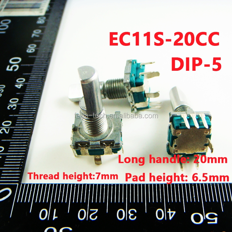 エンコーダec11s 20cc 6.5ミリメートルロータリーエンコーダコードスイッチデジタルポテンショメータでスイッチパルス20ccパッドheigth 6.5メートルDIP-5 SMD-5仕入れ・メーカー・工場