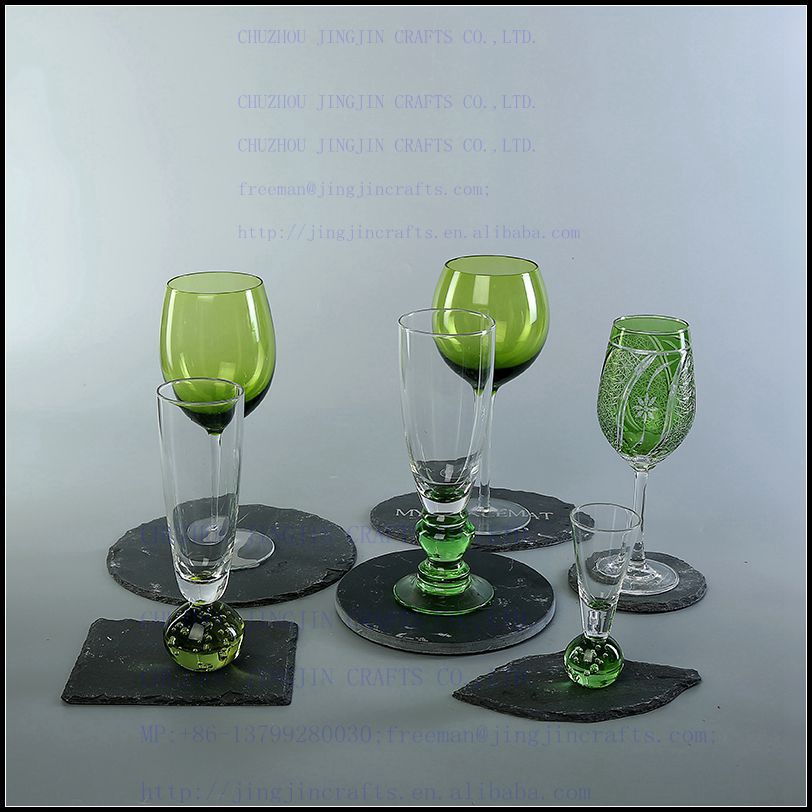green wine glass champagne flute