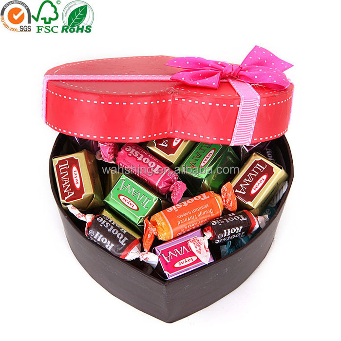 Luxury heart shape candy chewing gum packaging box