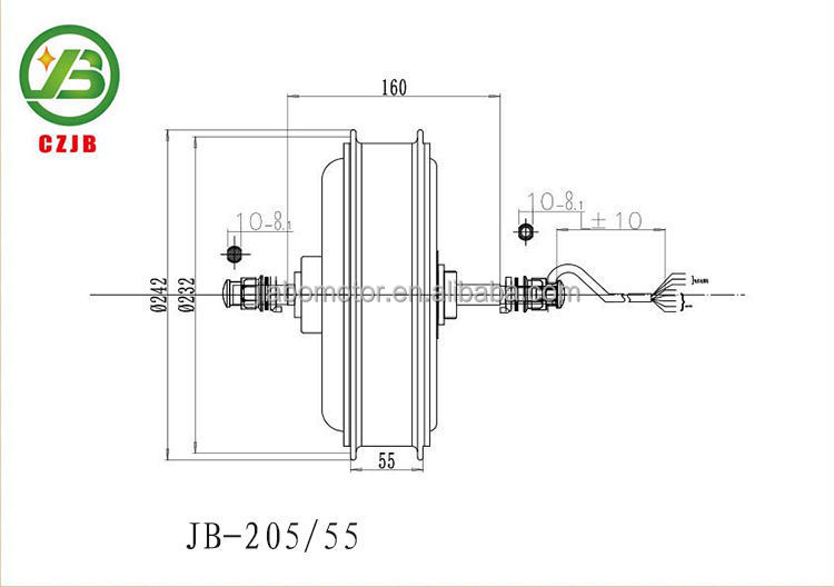 JIABO JB-205/55 48v 1200w electric wheel hub brushless motor price 48volt