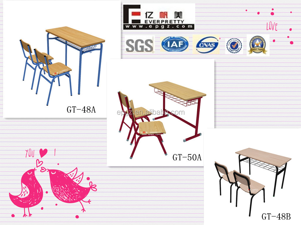 steel frame study table with chair , student desk and chair