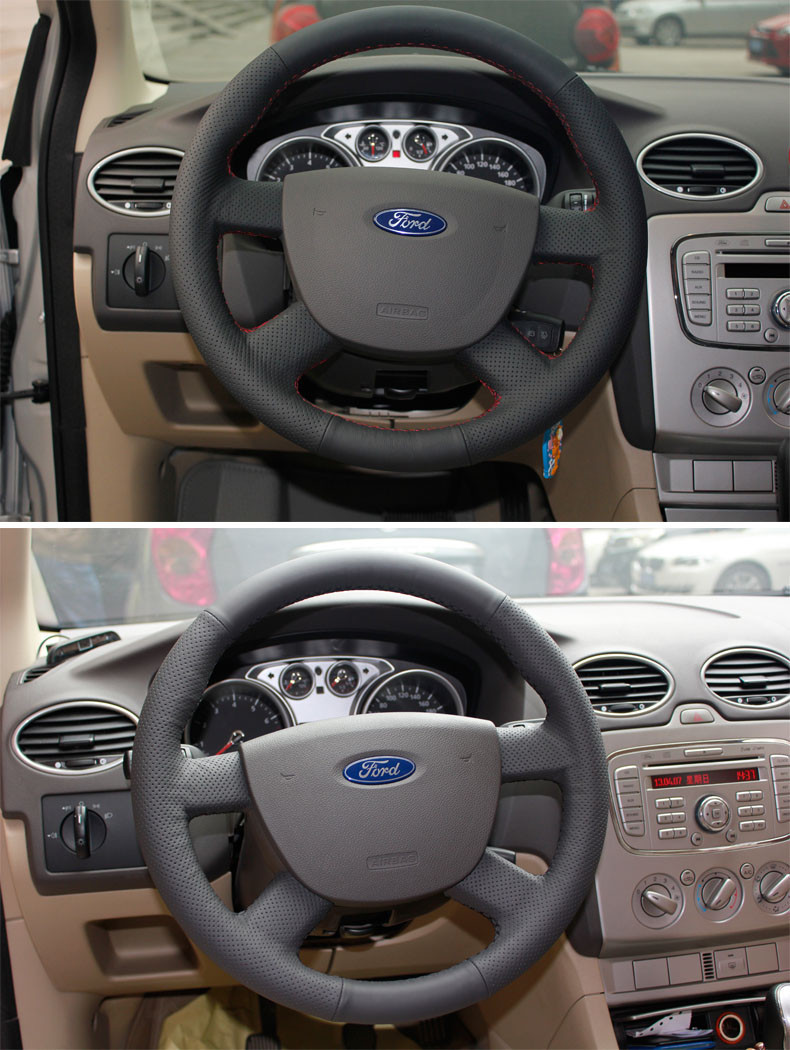 for ford focus 2 2005-2012 leather steering wheel cover