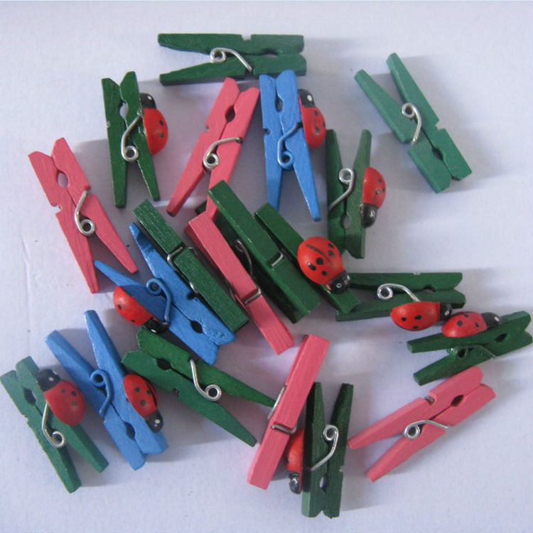 colour wood clothes peg 2