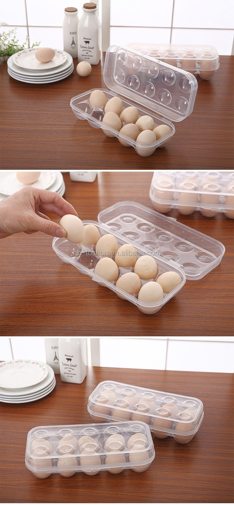 Kitchen Creative Double Layers Plastic Egg Storage Container Egg Box