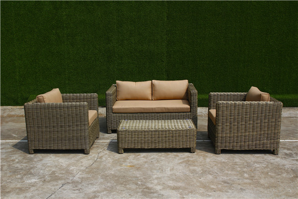 茶色の籐のパティオの家具ラウンドms-3345個座席の籐のソファ問屋・仕入れ・卸・卸売り