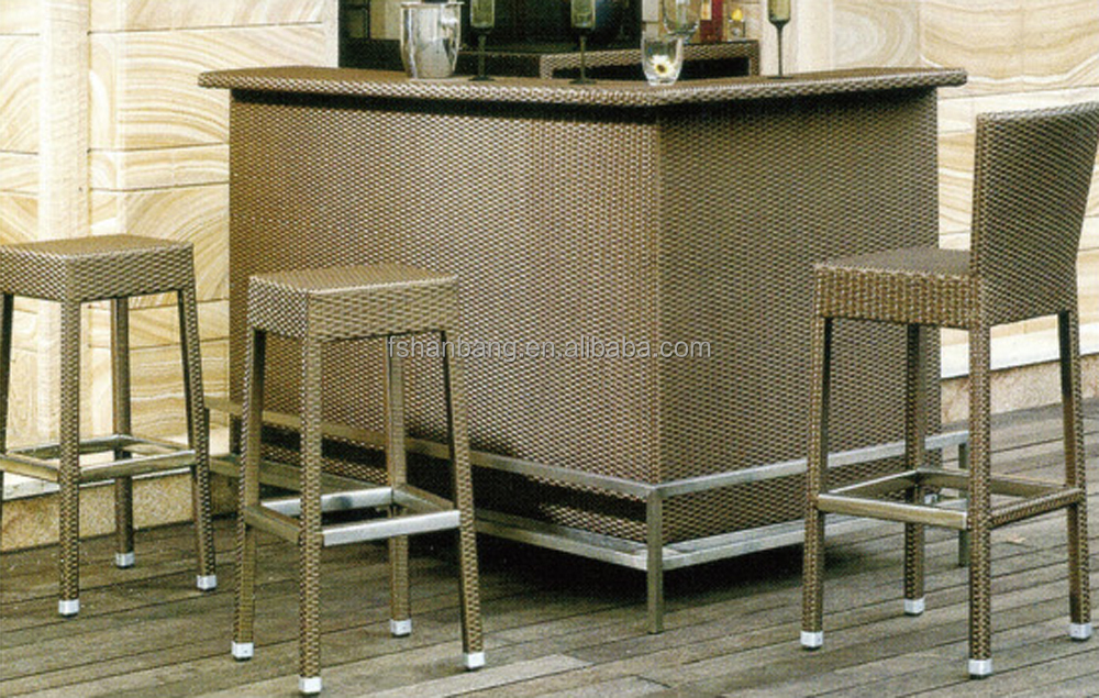 屋外竹ティキバーカウンターテーブルの椅子スツールのセット仕入れ・メーカー・工場