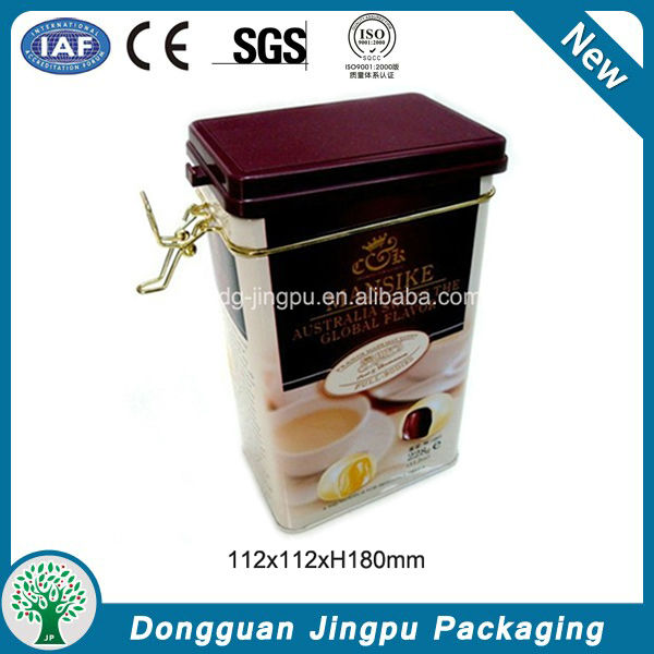 Customized rectangular metal packaging for cocoa powder