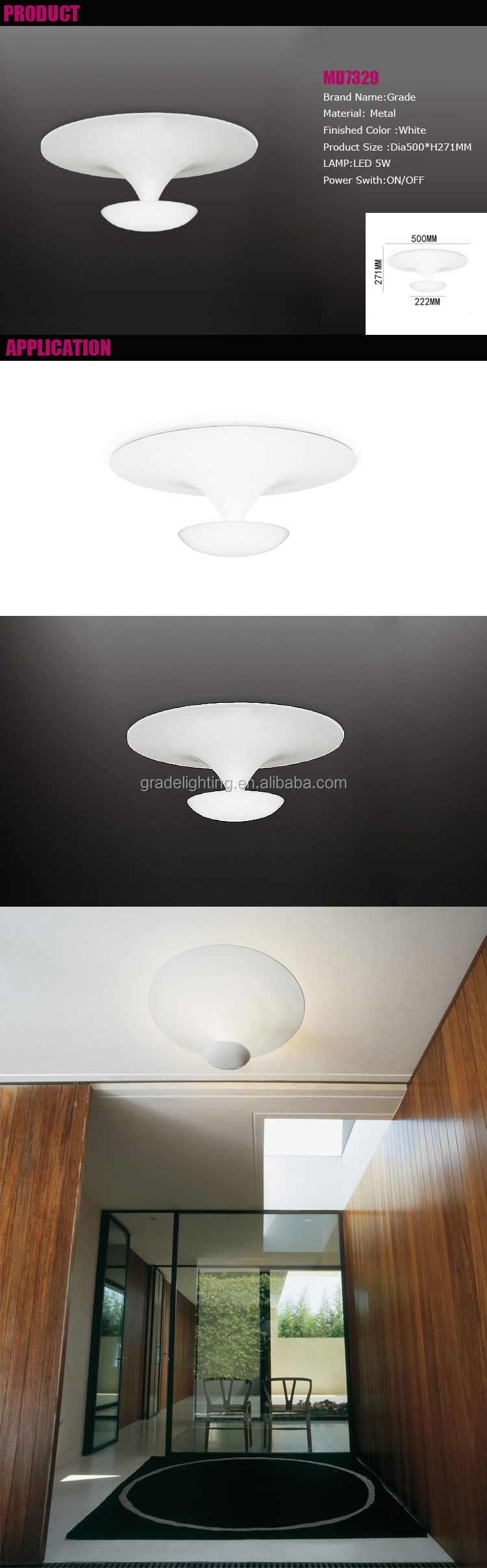 表面実装5wラウンドledシーリングライトフィクスチャを交換するための伝統的な蛍光灯シーリングライト仕入れ・メーカー・工場