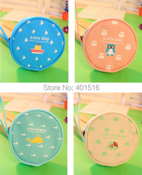 2014 New Korea Style Cute Happy Family Circle Coins Purse Casual