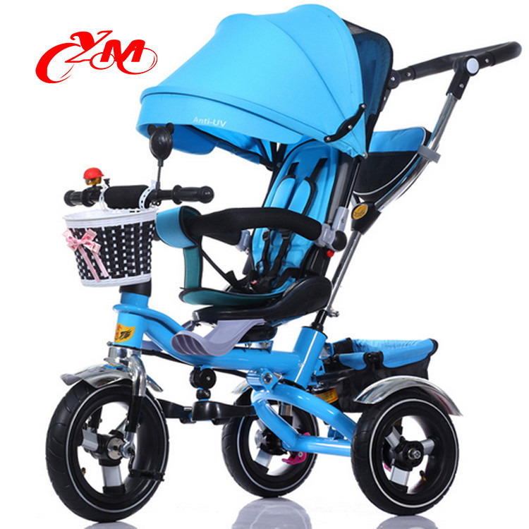 Children Trike With Umbrella Tricycle Kids /double Push Bar Tricycle