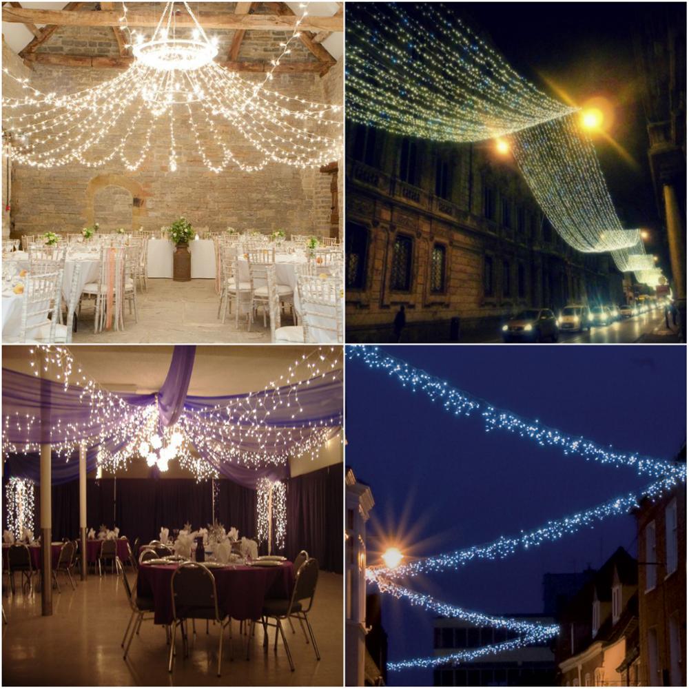 Modern Ceiling Net Fairy Lights For Weddings Reception Interior