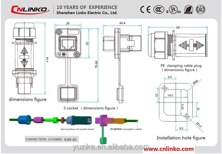 電気プラグ防水8ピン8p8cクローネrj45コネクタオスメス仕入れ・メーカー・工場