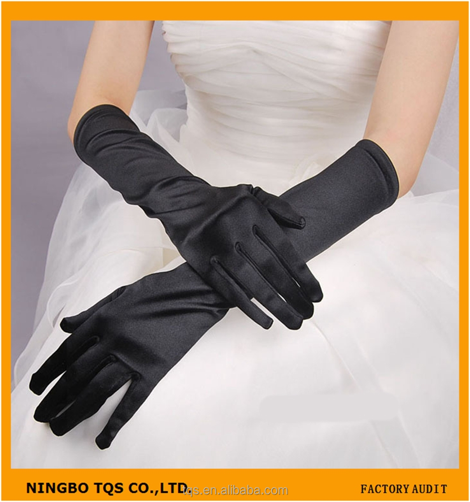 熱い卸売黒のウェディングドレスブライダル用手袋仕入れ・メーカー・工場