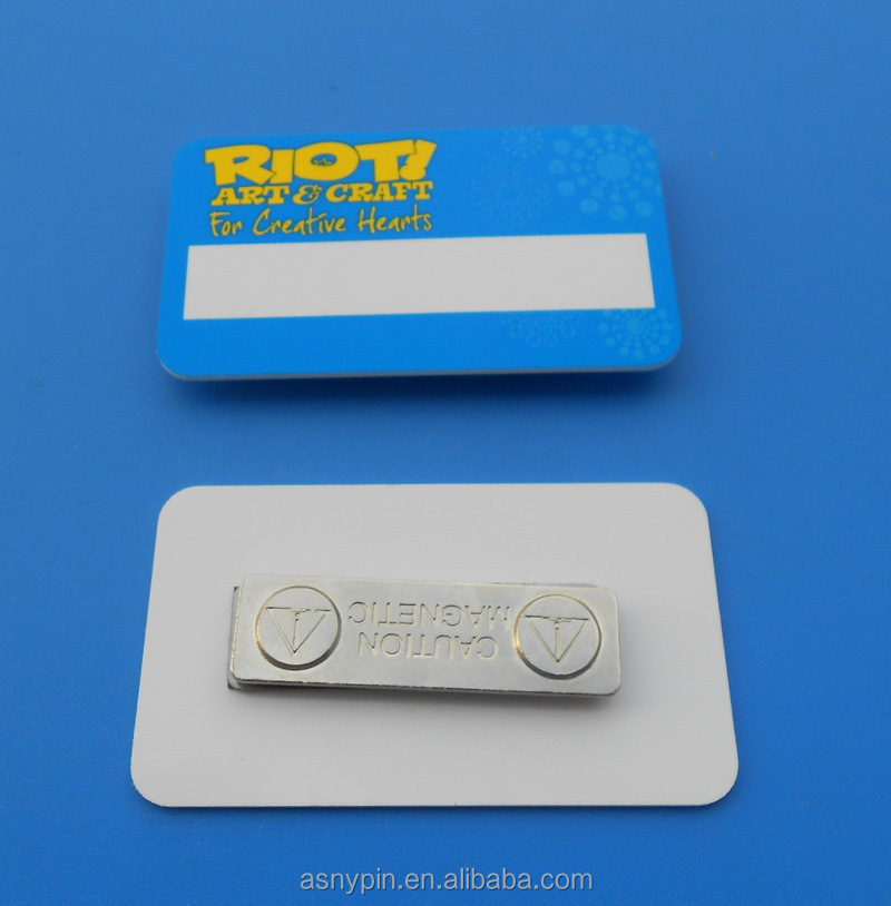 Reusable Silver Printed Logo Name Badge With Packing Buy