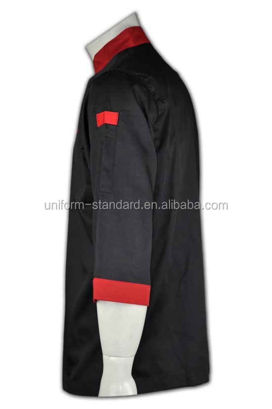 基本的なフィットシェフコートのプラスチックボタン100％プレミアムコットンツイル安い刺繍シェフのジャケット仕入れ・メーカー・工場