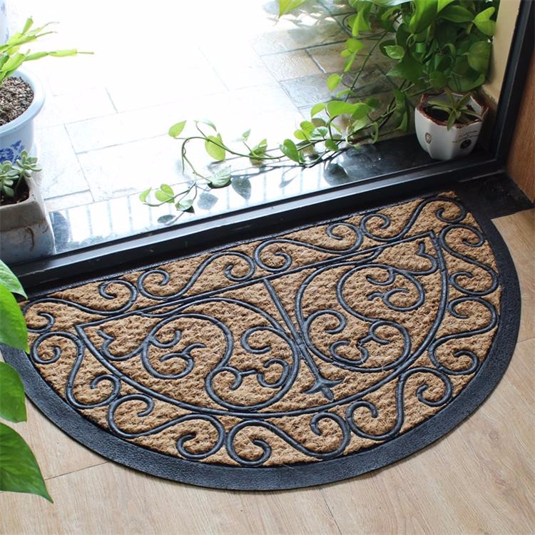 Natural Fiber Semicircle Rubber Molded Woven Coir Mats Buy Coir Rope Logo Mat Factory,China