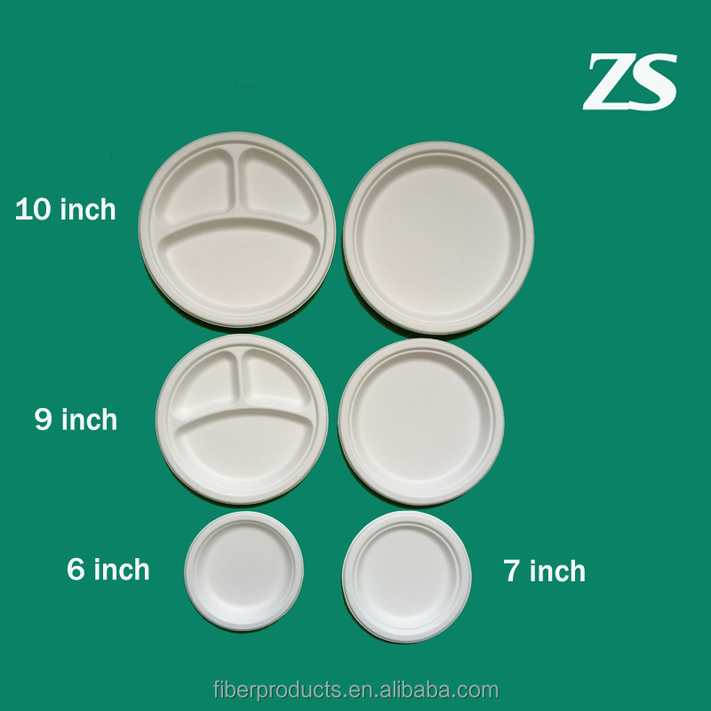 Sugarcane Tableware 10 Inch 3 Compartment Paper Plate Buy Bulk Paper