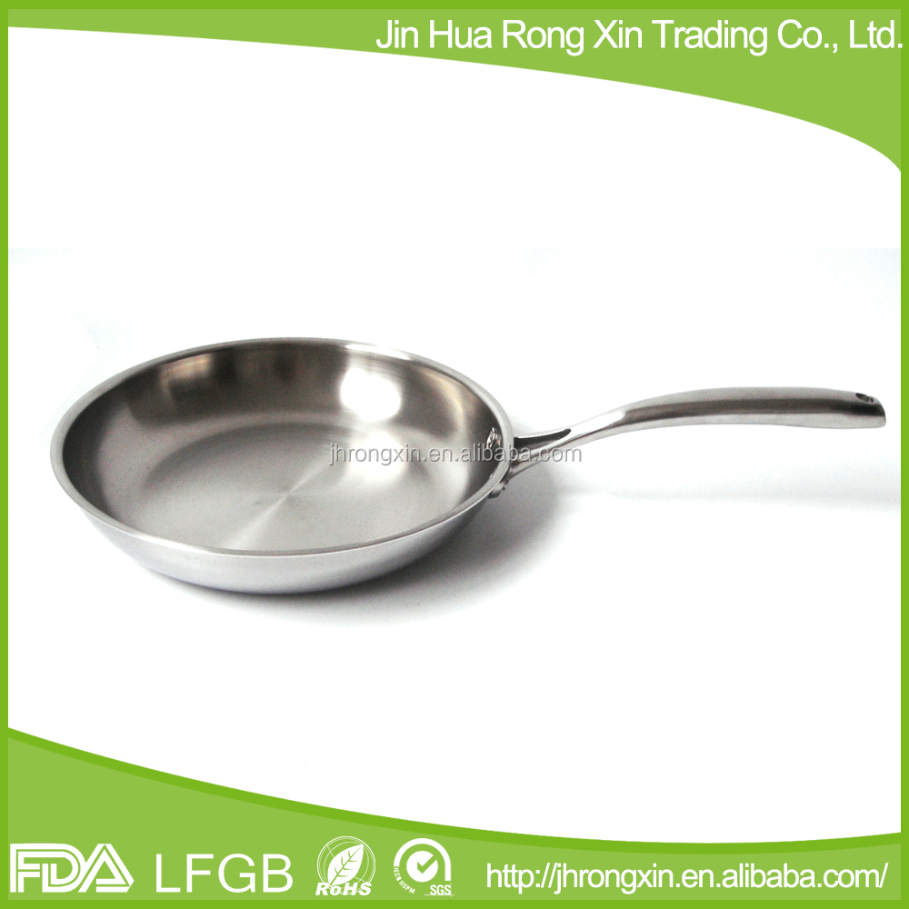 satin polish stainless steel induction fry pan