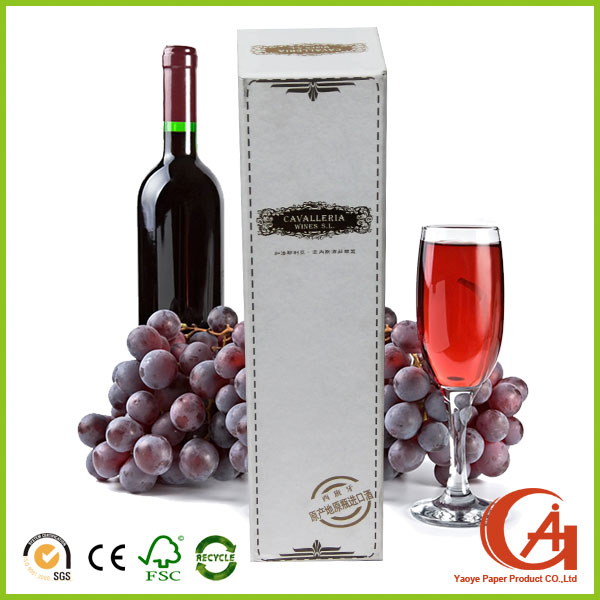 custom made new design wholesale paper red wine box