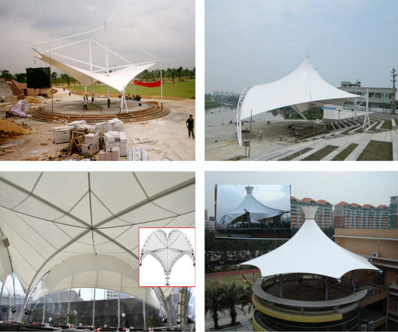 フットボールのテント、 場の日陰テント、 pvdfカバー、 膜の鉄骨構造問屋・仕入れ・卸・卸売り