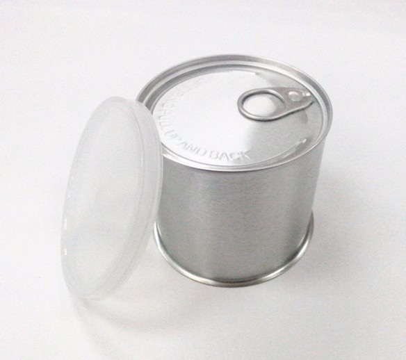 Plain Sliver Round Sardine Tin Can With Easy Open Lid & Easy Open End