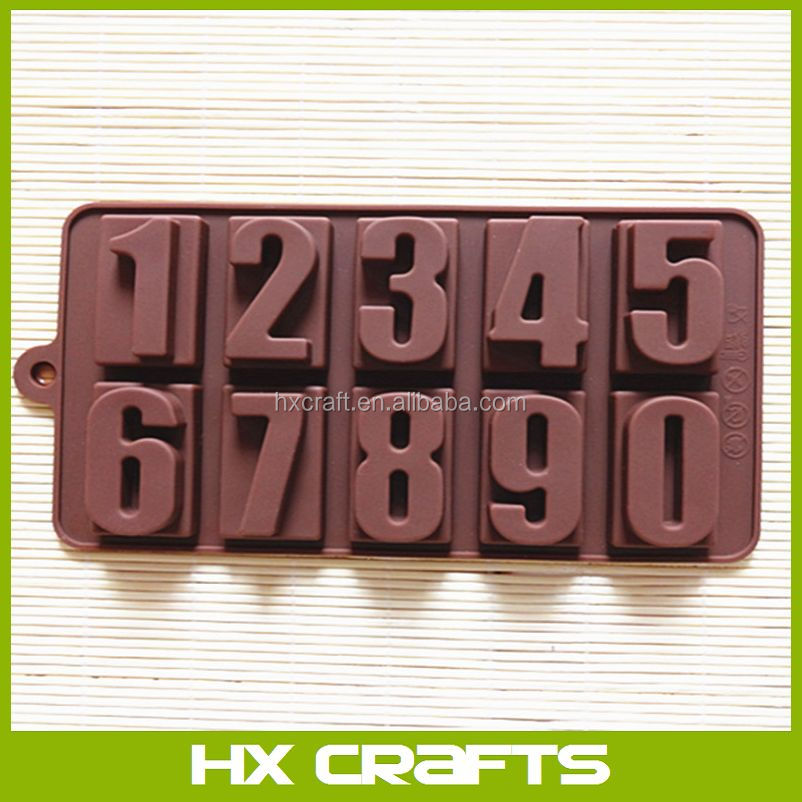0-9 10 Number shape Silicone 3D Mold Cookware Dining Bar Non-Stick Cake Decorating fondant soap mold