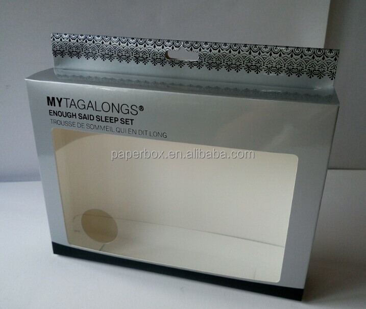 rigid solid paperboard window silver box