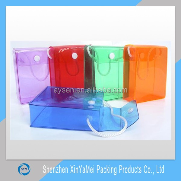 clear pvc plastic bag with snap button